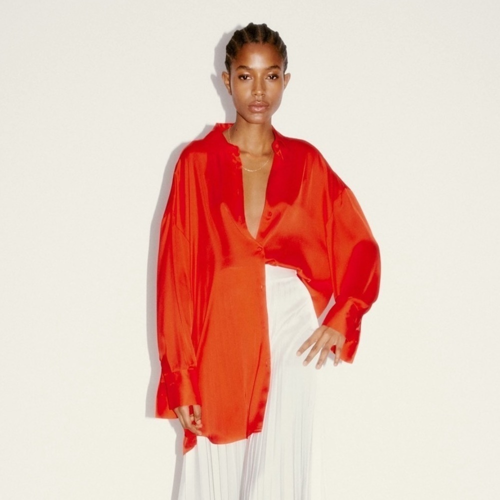 ZARA Oversized Satin Effect Blouse BNWT